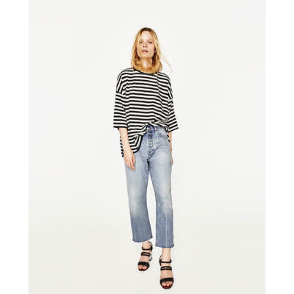 Zara Woman Black Leather with Methacrylate Heel Sandals - Picture 5 of 8